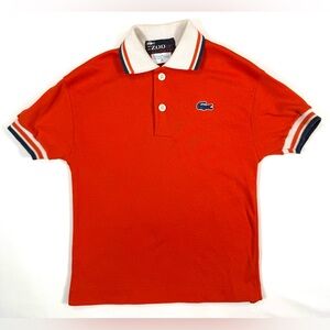 VINTAGE IZOD LACOSTE Girls JG Polo Shirt 7 Crocodile Logo Preppy 70s 80s Retro